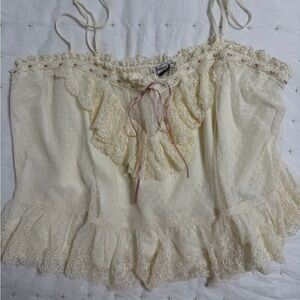 American Eagle Outfitters Cream Lace Camisole
